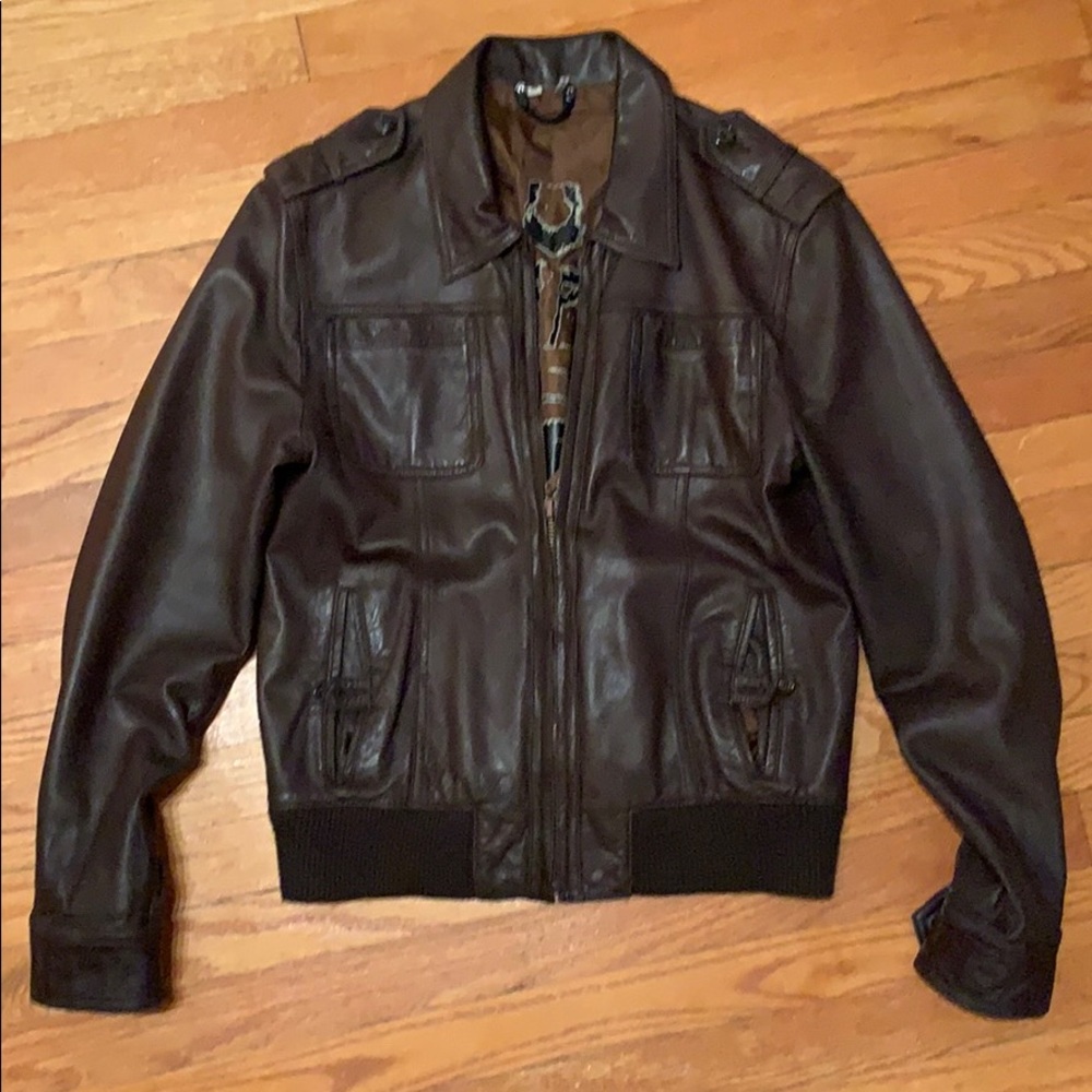Juicy Couture brown leather jacket, size Medium